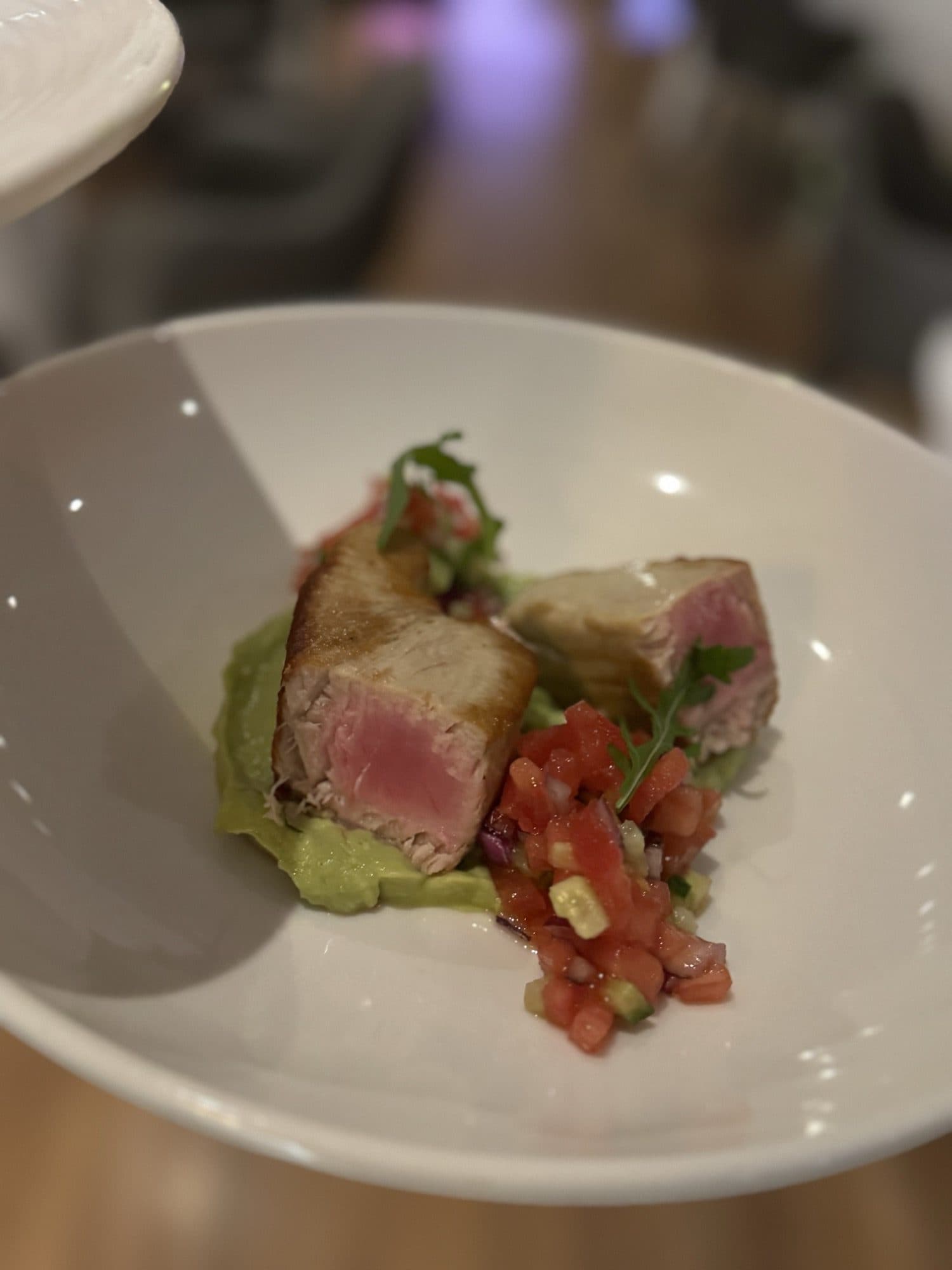 Seared tuna with avocado and a fresh salsa